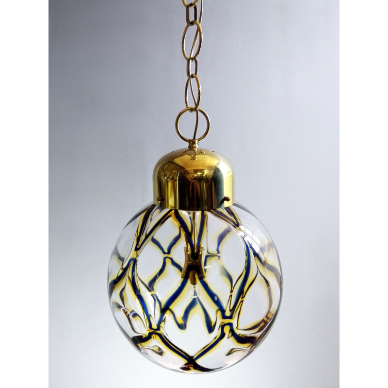 Large vintage Murano glass pendant lamp, Italy 1960