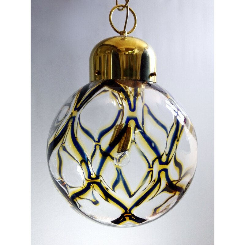 Large vintage Murano glass pendant lamp, Italy 1960