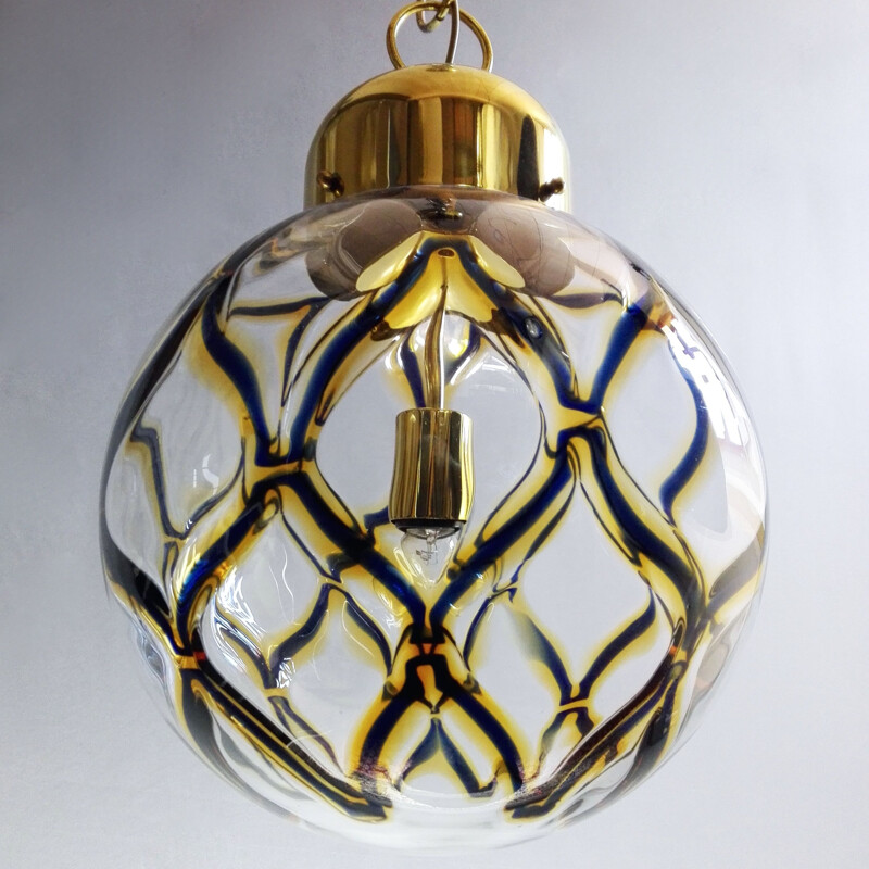 Large vintage Murano glass pendant lamp, Italy 1960