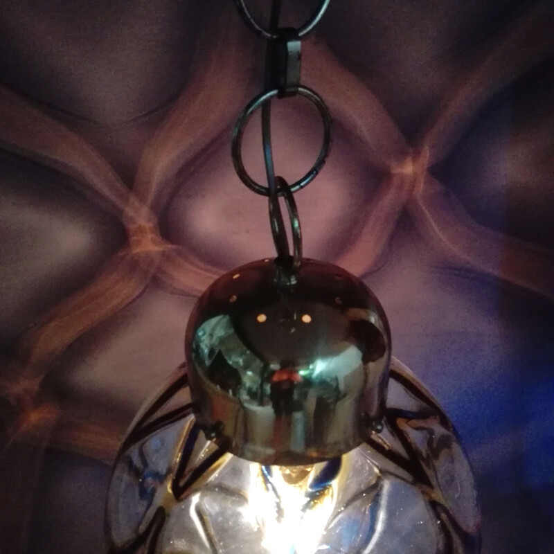 Large vintage Murano glass pendant lamp, Italy 1960