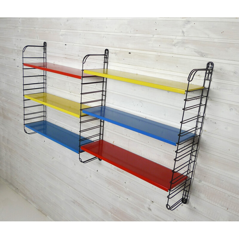 Multicolored Tomado metal shelves, Adrian DEKKER - 1953 