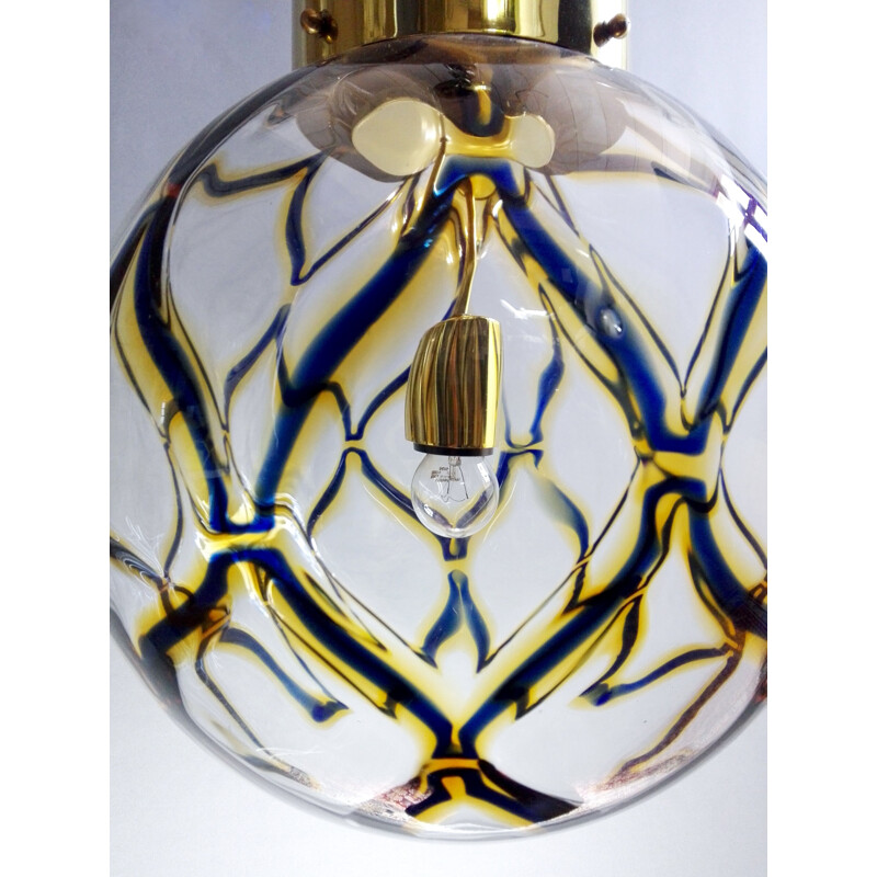 Large vintage Murano glass pendant lamp, Italy 1960