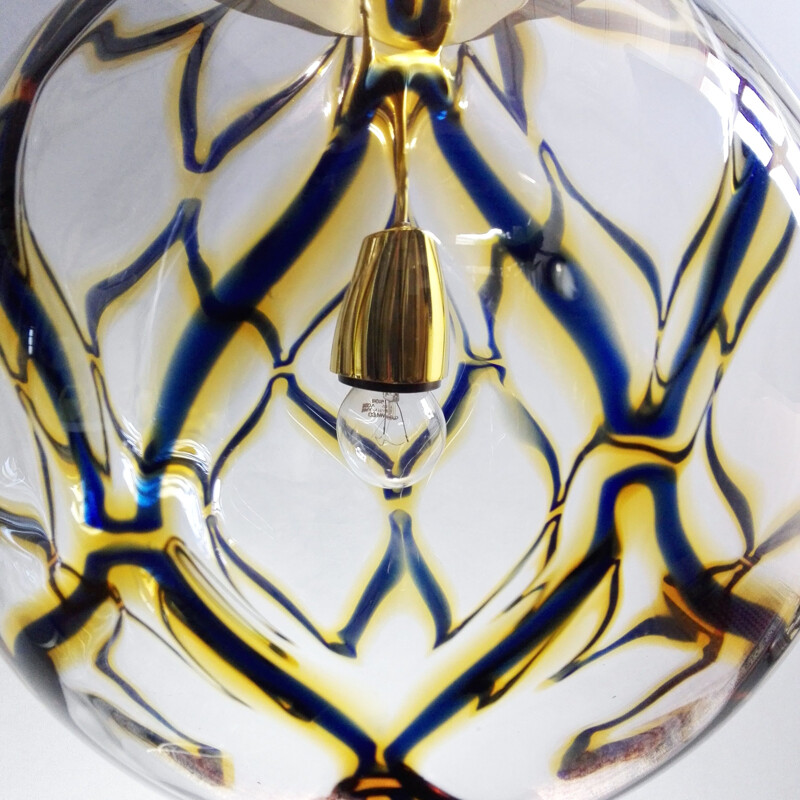 Large vintage Murano glass pendant lamp, Italy 1960