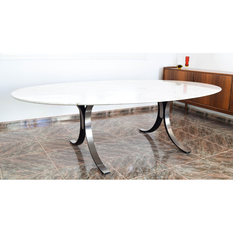 Grande table vintage en marbre T102 par Osvaldo Borsani et Eugenio Gerli pour Tecno, Italie 1964