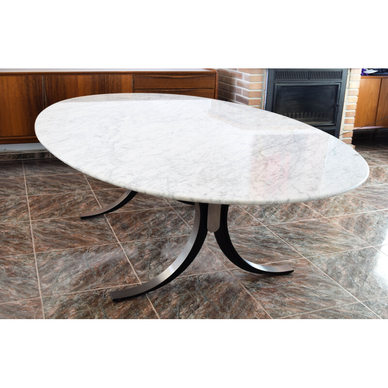 Grande table vintage en marbre T102 par Osvaldo Borsani et Eugenio Gerli pour Tecno, Italie 1964