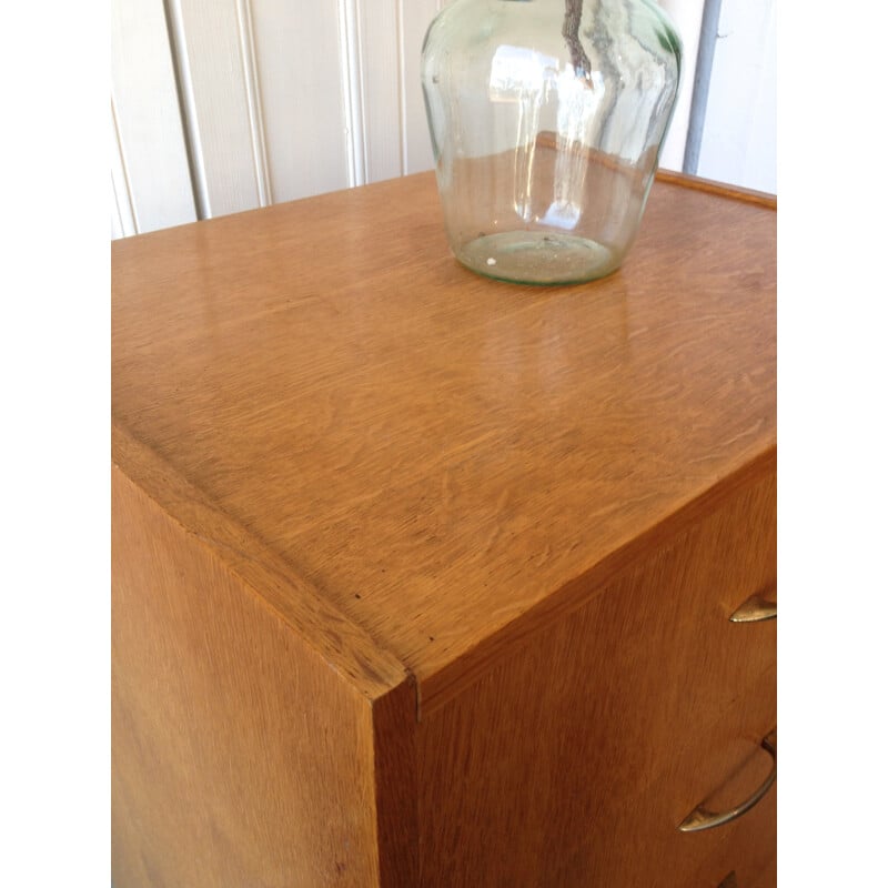 Vintage storage cabinet in light oak - 1950s