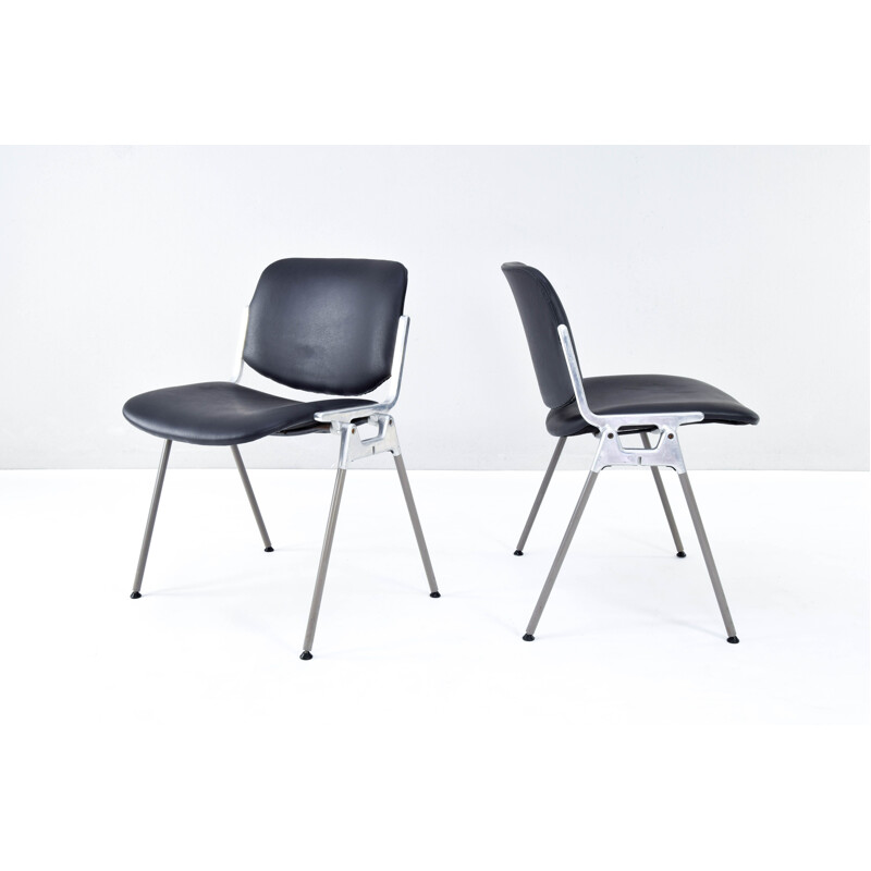 Pair of vintage DSC 106 stacking chairs by Giancarlo Piretti for Castelli, 1965