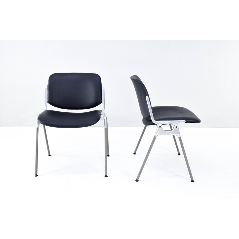 Pair of vintage DSC 106 stacking chairs by Giancarlo Piretti for Castelli, 1965