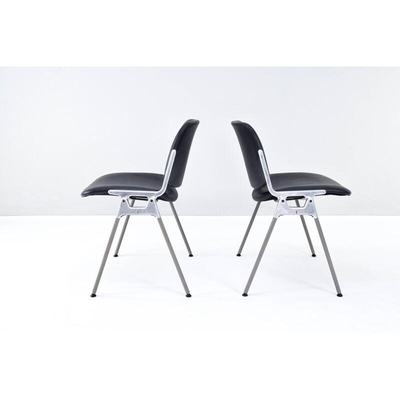 Pair of vintage DSC 106 stacking chairs by Giancarlo Piretti for Castelli, 1965