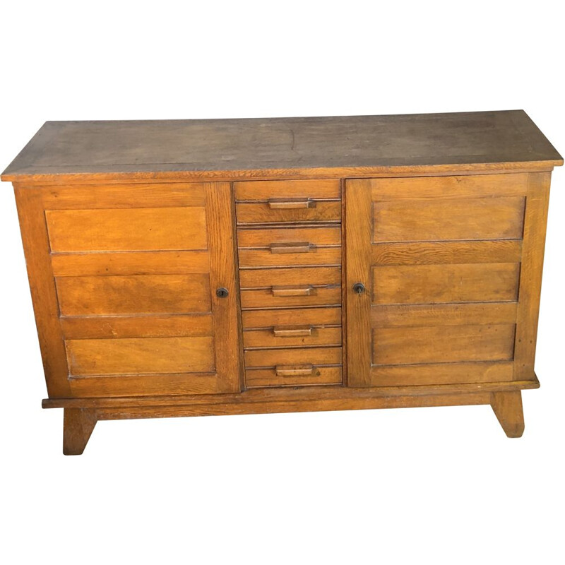 Vintage sideboard in light oak by René Gabriel