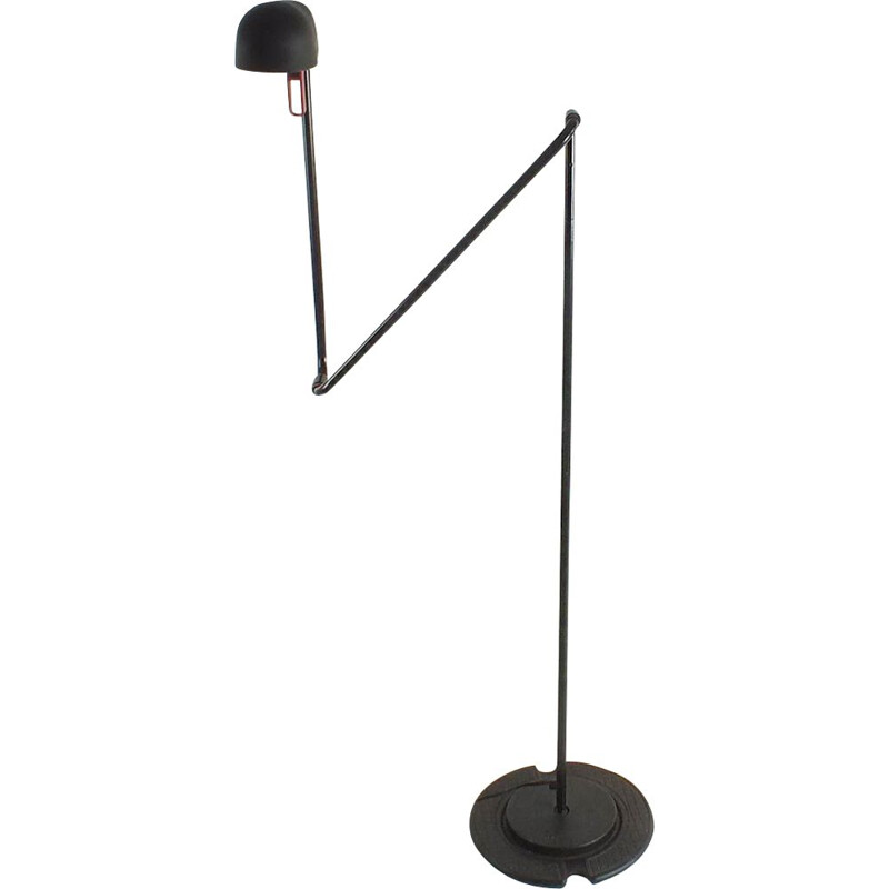 Vintage floor lamp black and red, 1980s