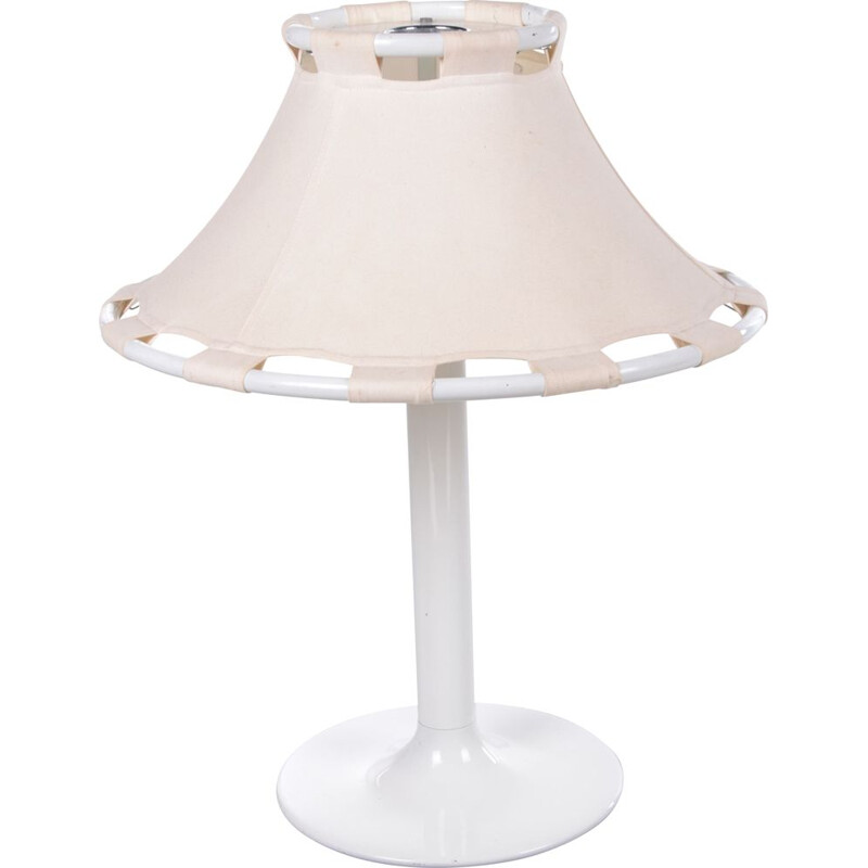 Scandinavian vintage white table lamp by Anna Ehrner for Ateljé Lyktan, 1970s