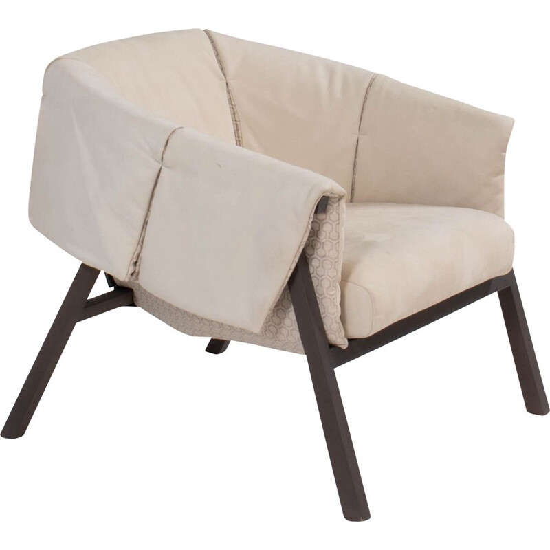 Mid century Okumi cream leather armchair by Studio Catoir for Ligne Roset, 2012