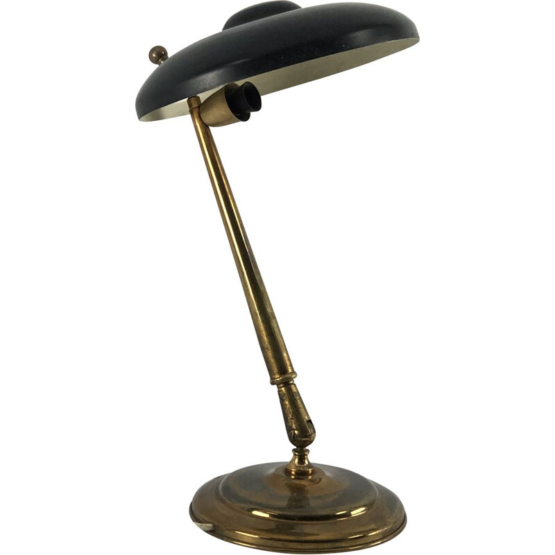 Vintage lamp with two joints in brass and lacquer by Lumi Milano, 1950