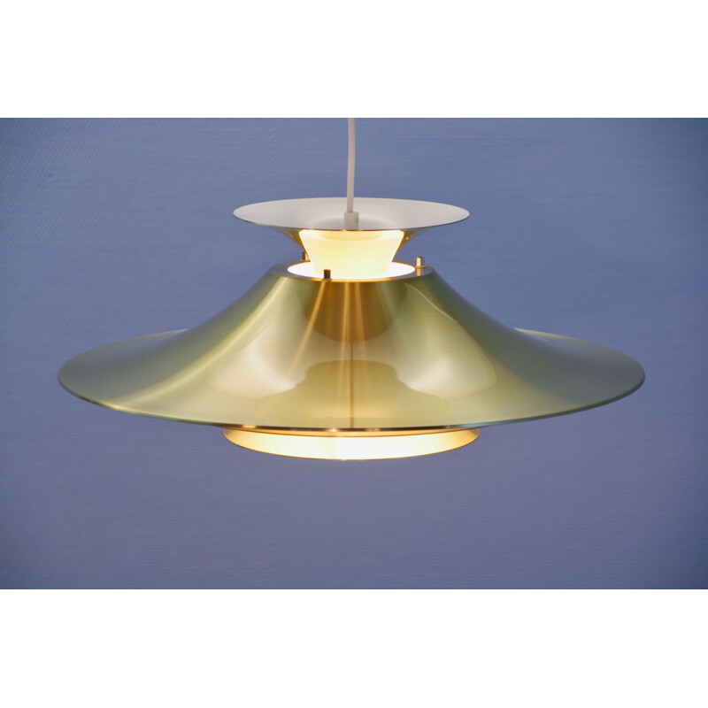 Vintage brass XL pendant lamp, Danish 1970