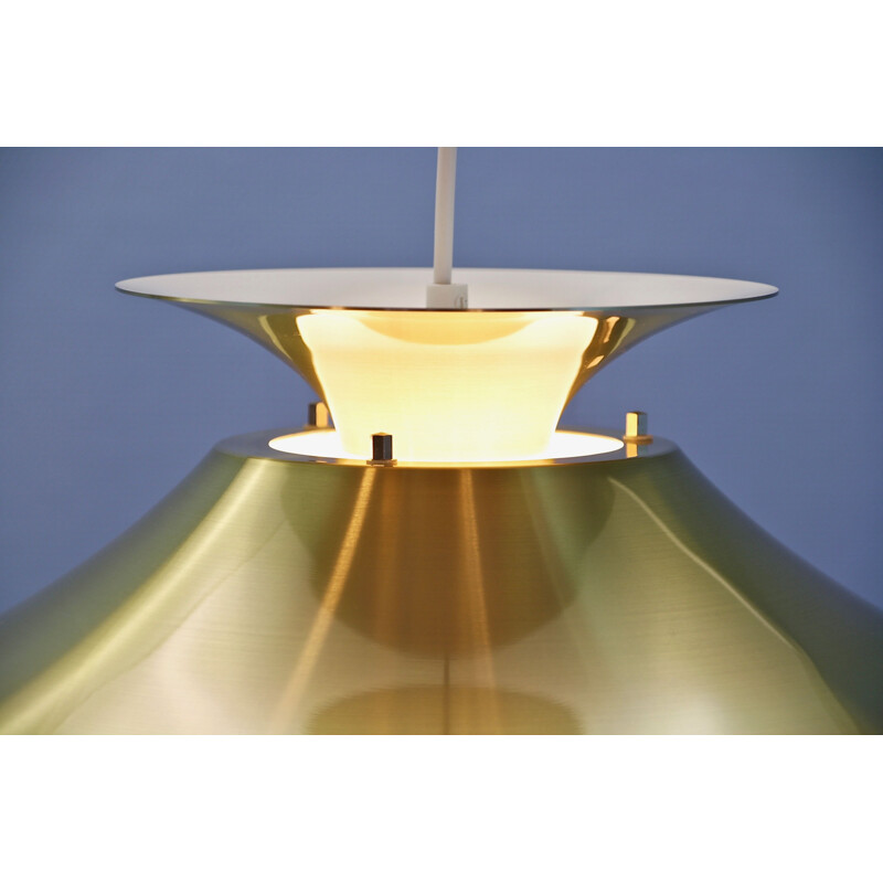 Vintage brass XL pendant lamp, Danish 1970