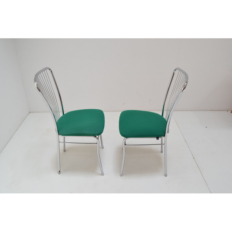 Pair of vintage chairs in chrome and fabric by Nowy Styl, Czechoslovakia 1980
