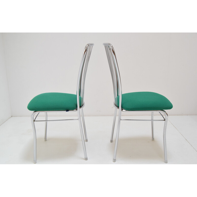 Pair of vintage chairs in chrome and fabric by Nowy Styl, Czechoslovakia 1980