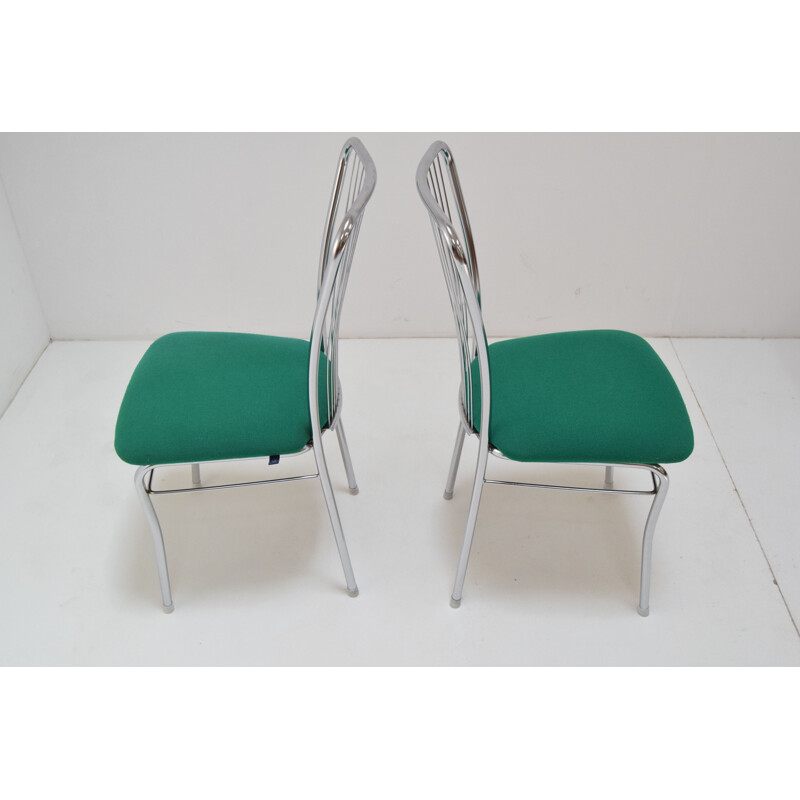 Pair of vintage chairs in chrome and fabric by Nowy Styl, Czechoslovakia 1980