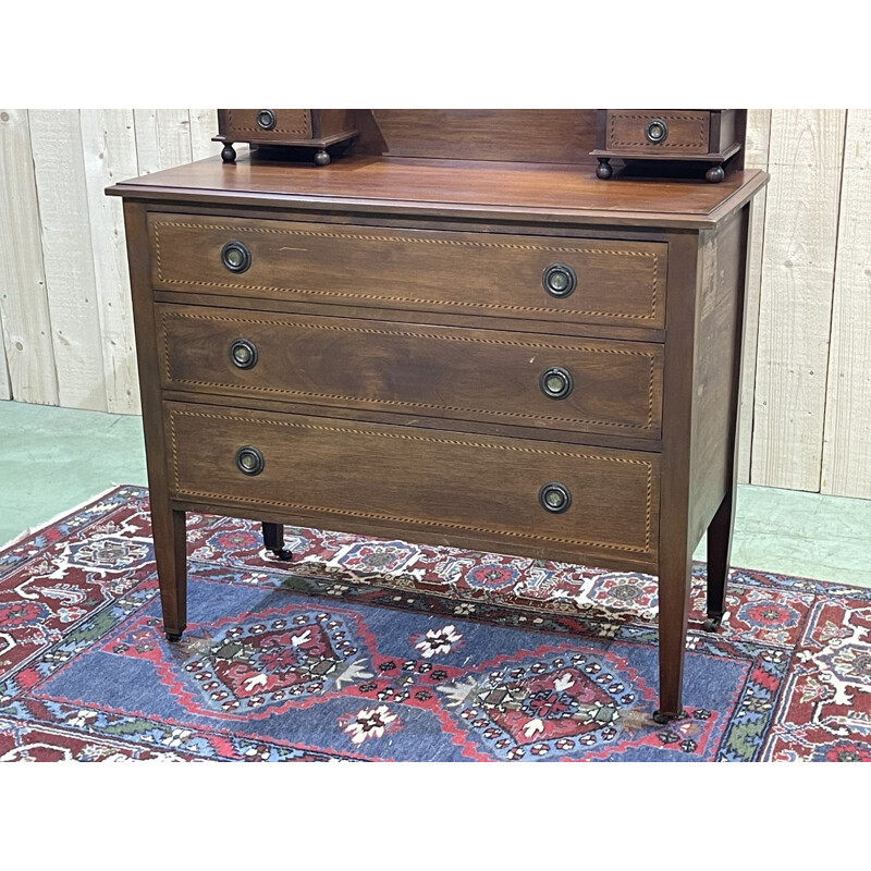 Vintage mahogany dressing table, English 1930