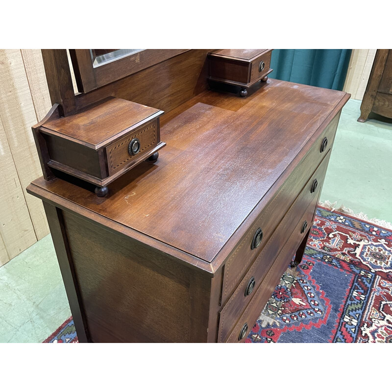 Vintage mahogany dressing table, English 1930