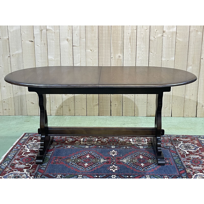 Vintage oak table with butterfly extension, 1970