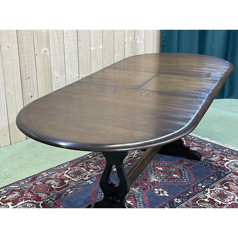 Vintage oak table with butterfly extension, 1970
