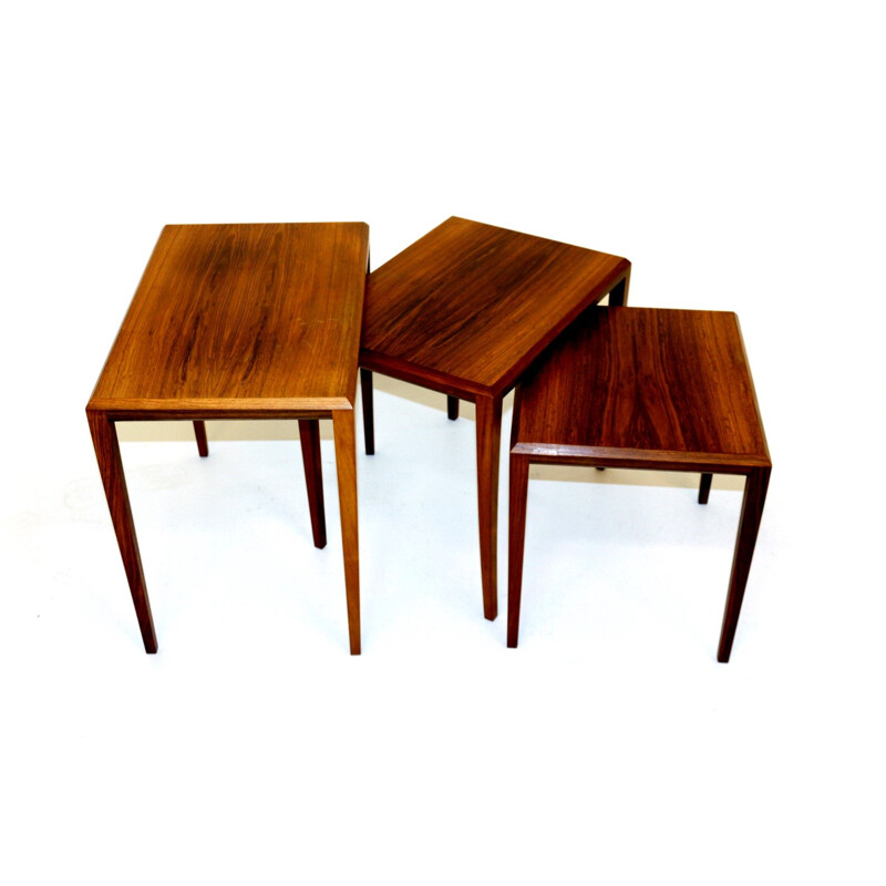 Vintage nesting tables in rosewood, Denmark 1960