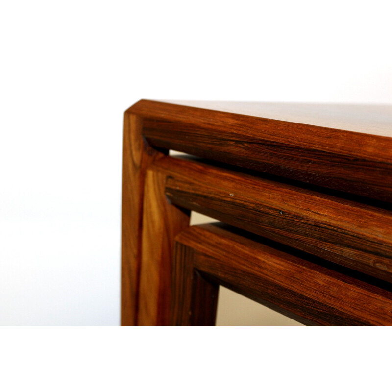 Vintage nesting tables in rosewood, Denmark 1960