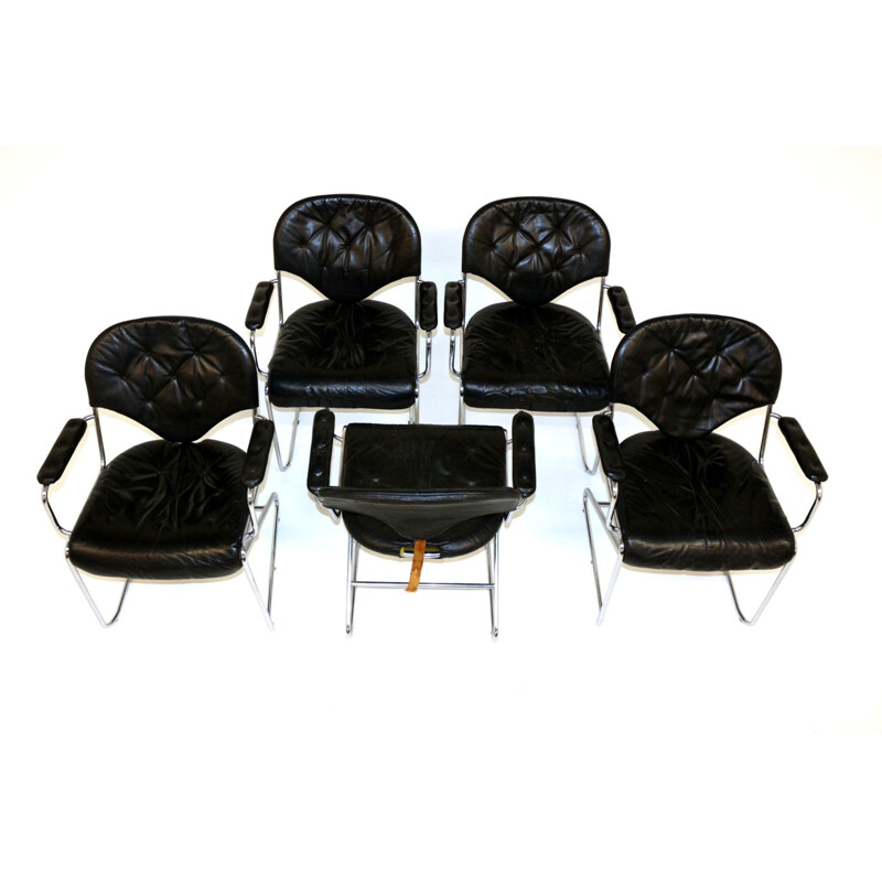 Lot de 5 fauteuils vintage par Sam Larsson pour Dux, 1974