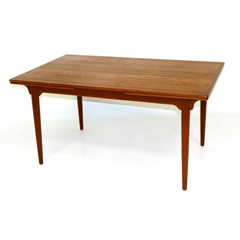Retractable vintage teak table