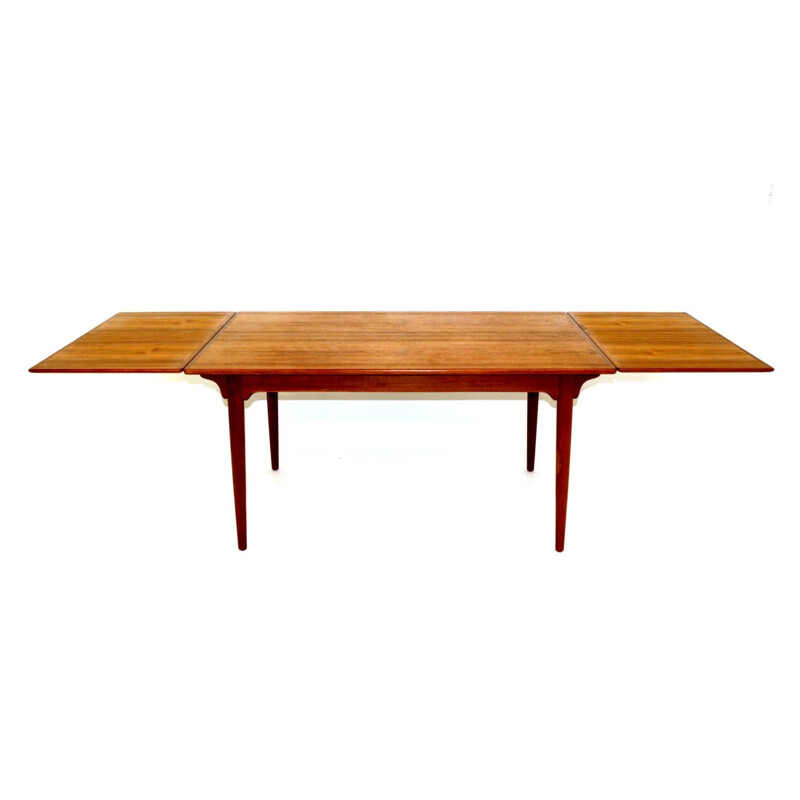 Retractable vintage teak table