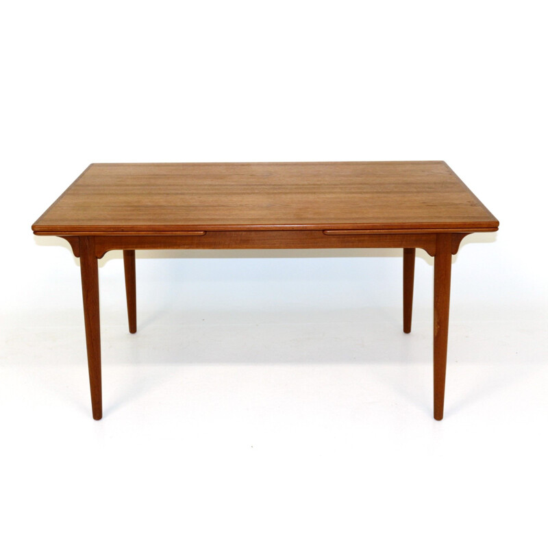 Retractable vintage teak table