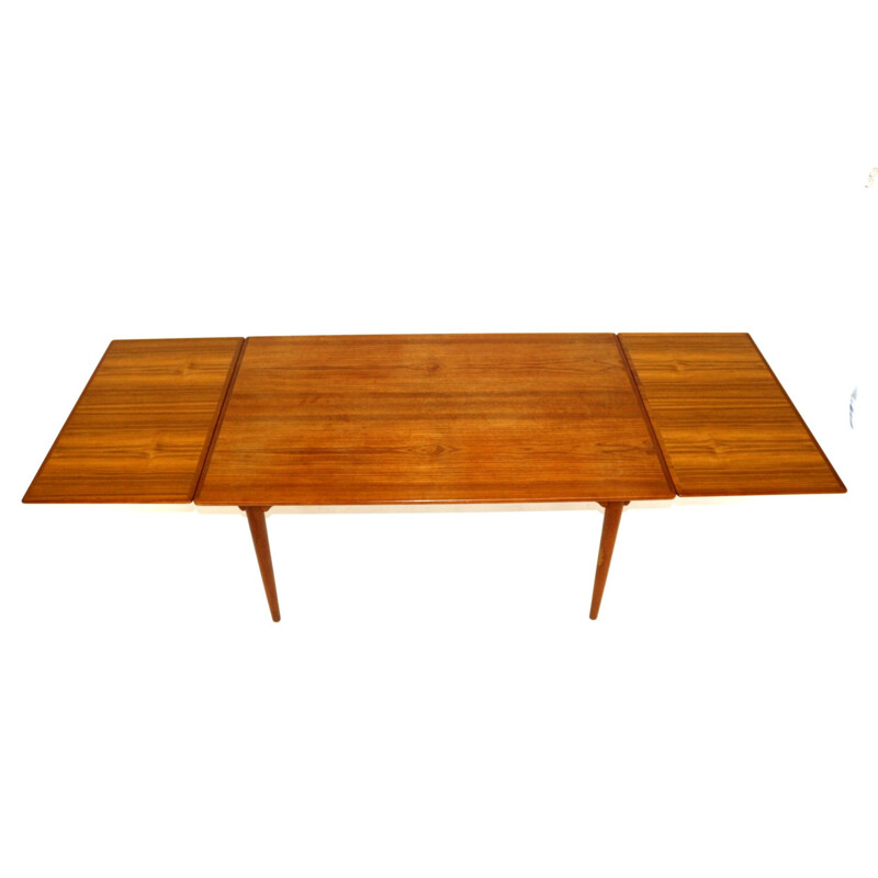 Retractable vintage teak table