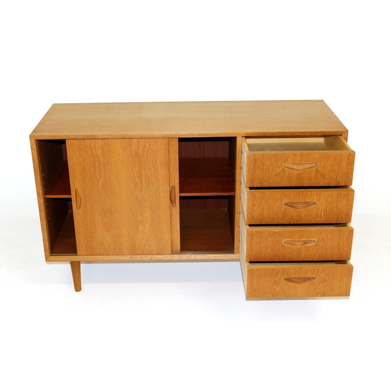 Vintage oakwood highboard, Denmark 1960