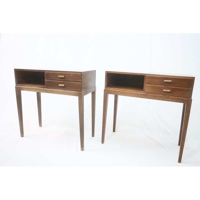 Pair of vintage 1615A beechwood nights tands by Frits Schlegel for Fritz Hansen