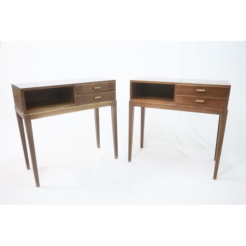 Pair of vintage 1615A beechwood nights tands by Frits Schlegel for Fritz Hansen