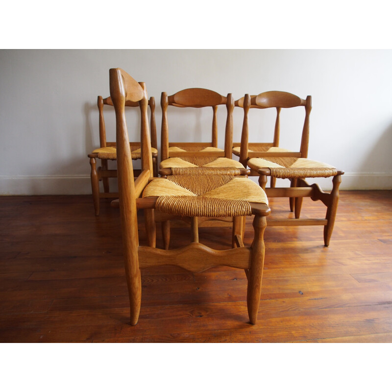 Set van 6 vintage stoelen van Guillerme et Chambron voor Votre Maison.
