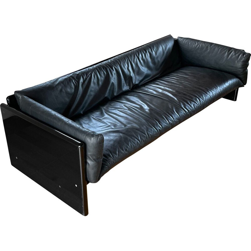 Simone three-seater leather vintage sofa by Studio Simon, 1975