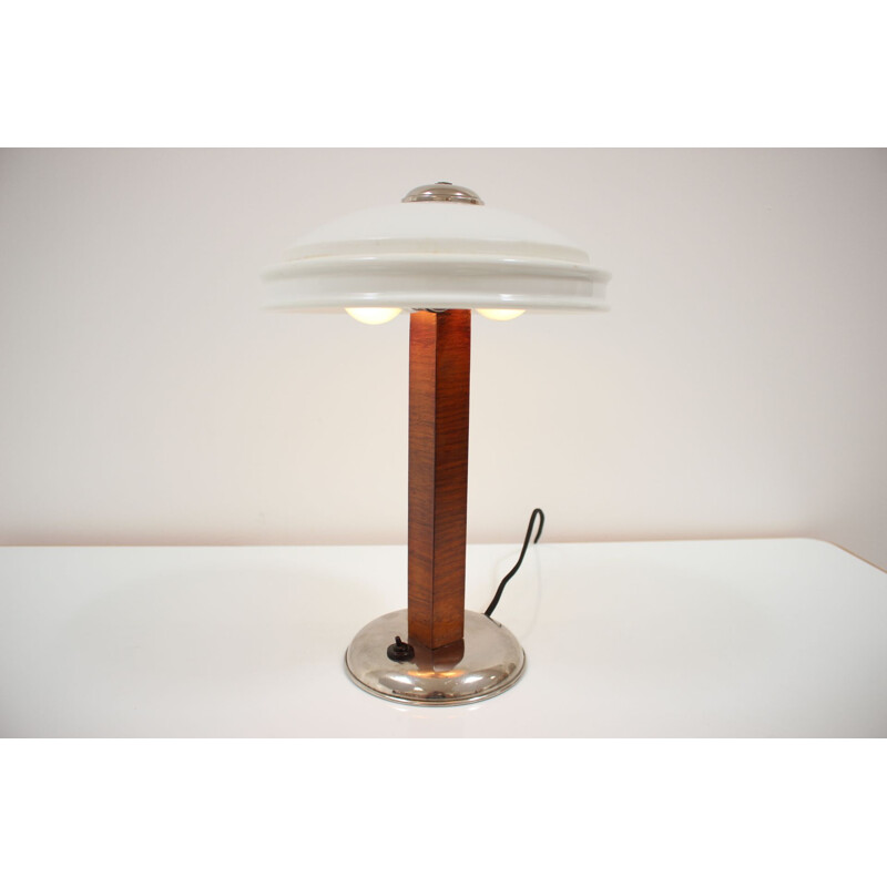 Lampe de table vintage en métal, Tchécoslovaquie 1930