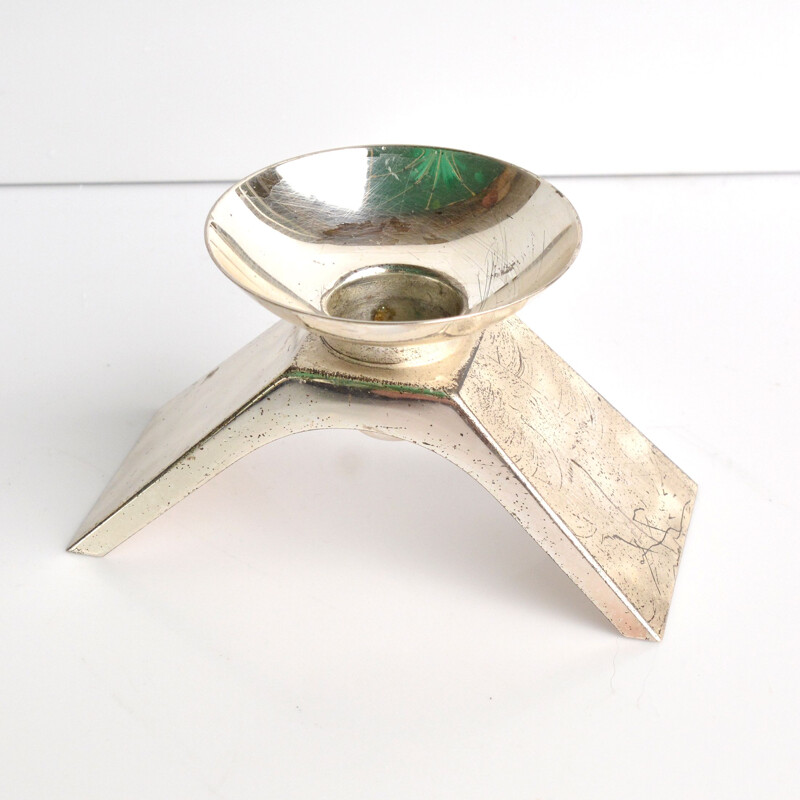 Vintage silver plated Ikora candlestick by K. Radtke for WMF, Germany 1970