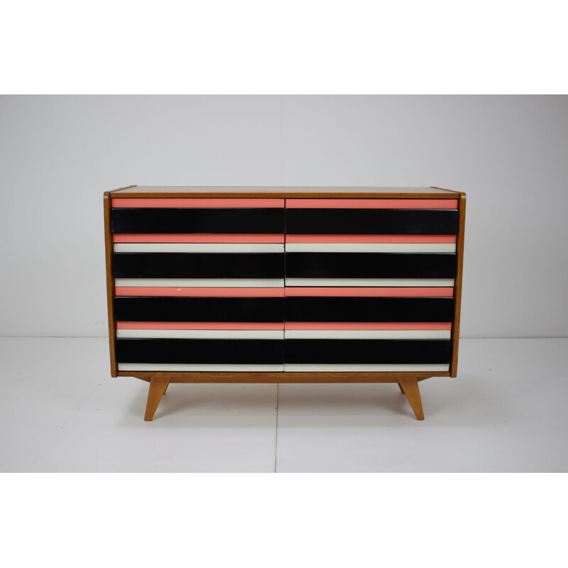 Credenza vintage in rovere multicolore di Jiří Jiroutek, Cecoslovacchia 1960