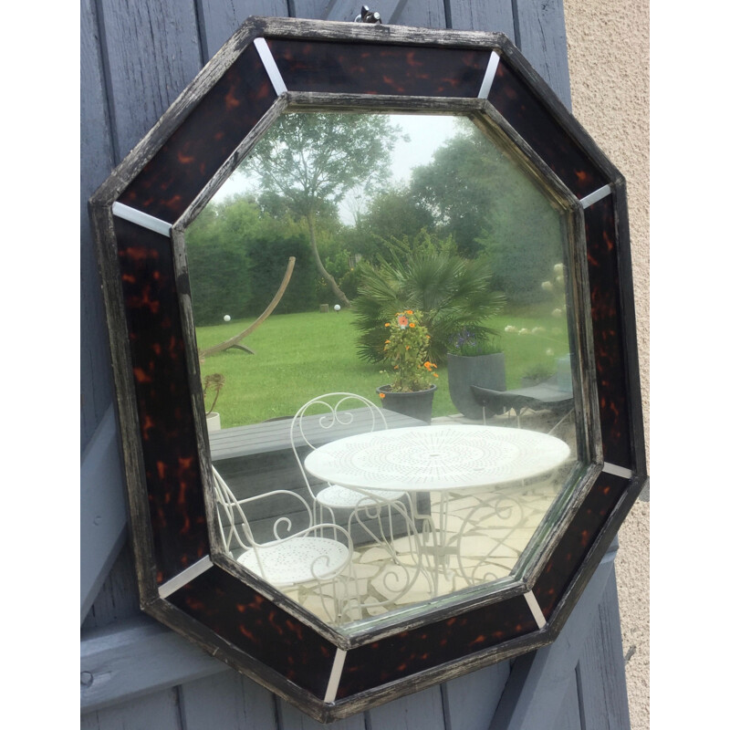 Vintage octagonal mirror, 1970