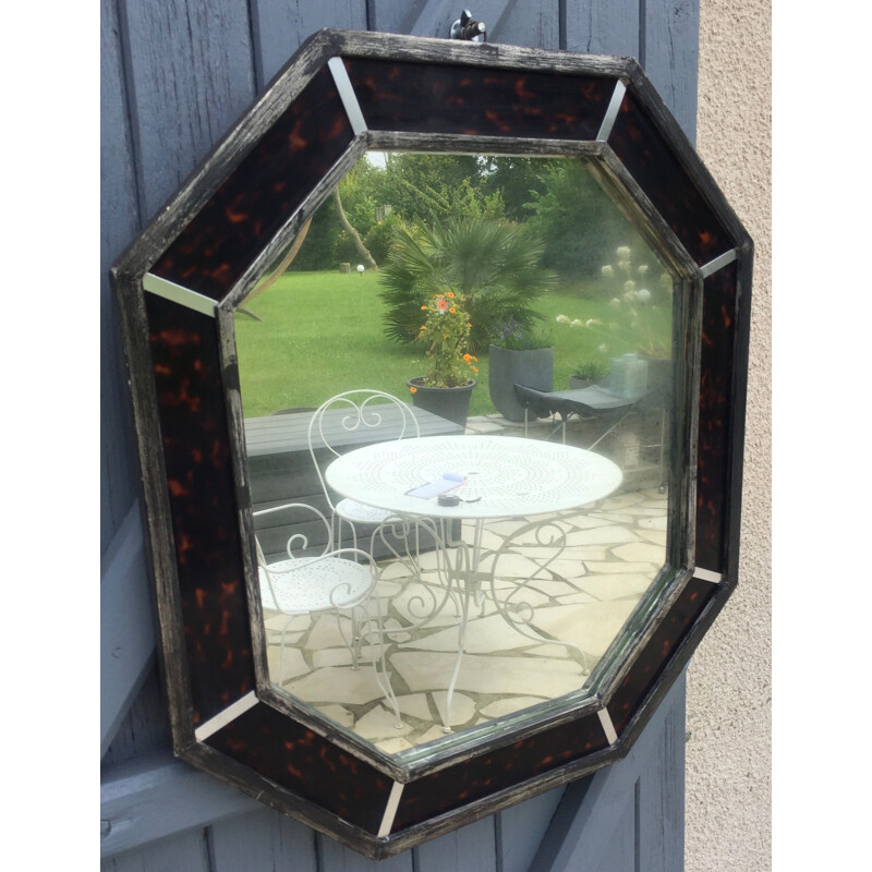 Vintage octagonal mirror, 1970