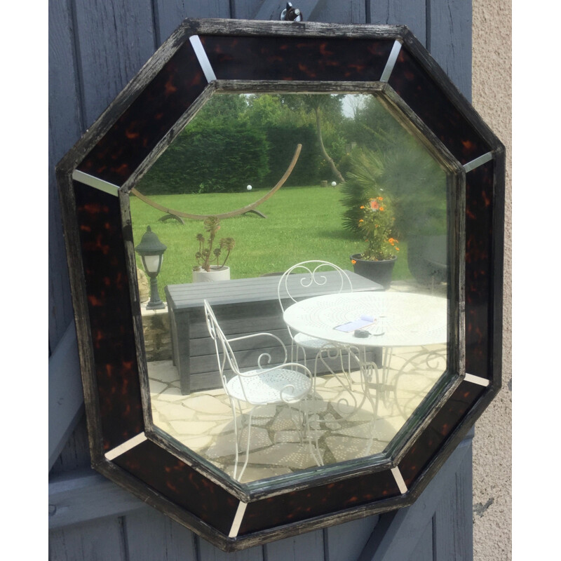 Vintage octagonal mirror, 1970