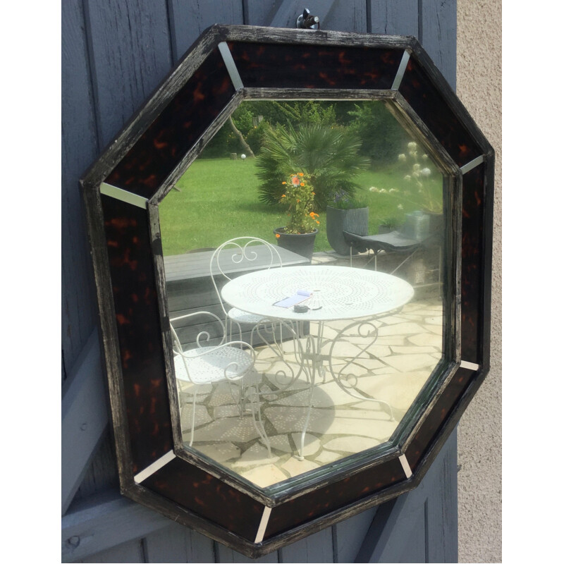 Vintage octagonal mirror, 1970