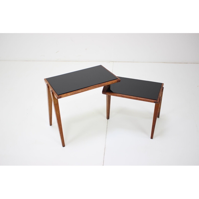 Mid-century adjustable nesting tables, Czechoslovakia 1960s