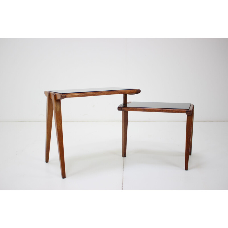 Mid-century adjustable nesting tables, Czechoslovakia 1960s