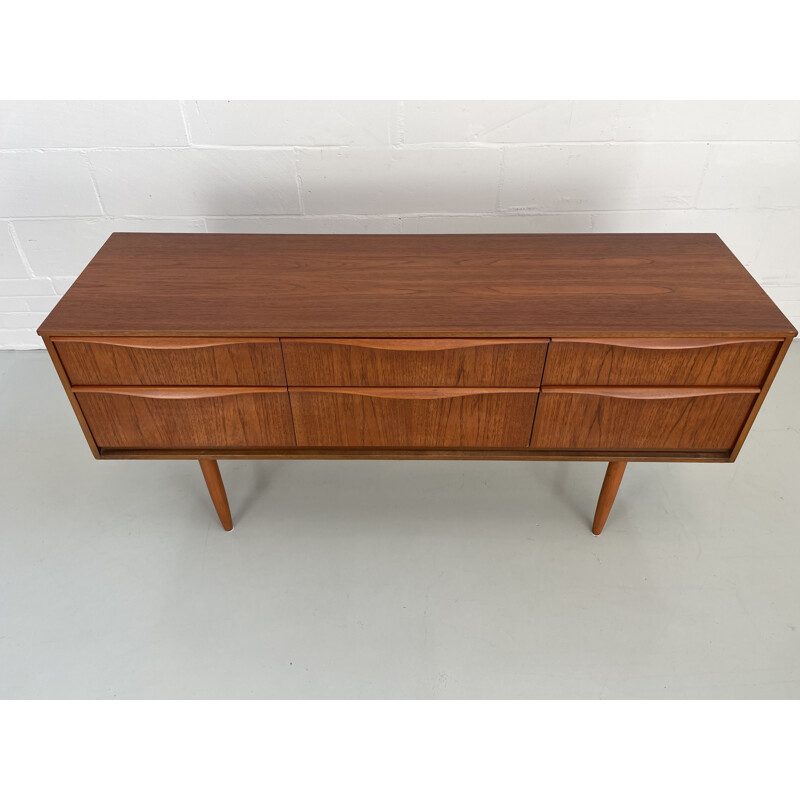 Vintage teak sideboard with six drawers by Frank Guille for Austinsuite London, England 1960s