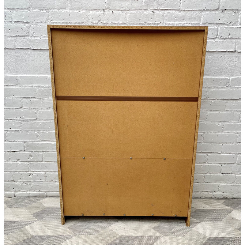 Vintage glass bookcase cupboard with sliding doors, 1970-1980